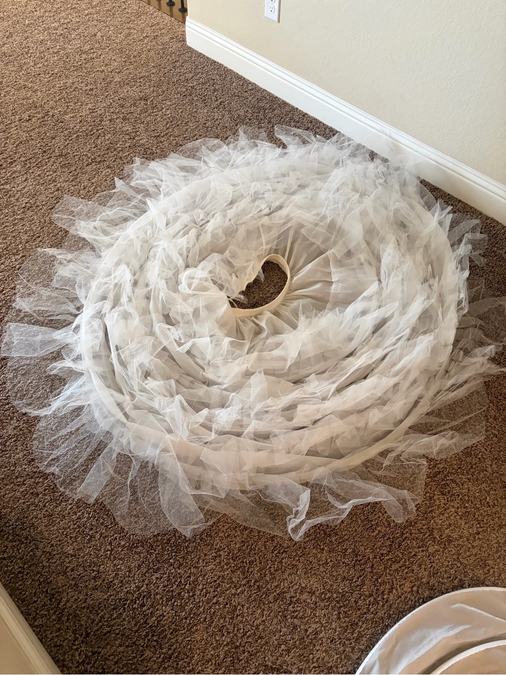 White Tulle Crinoline Hoop Skirt Layer